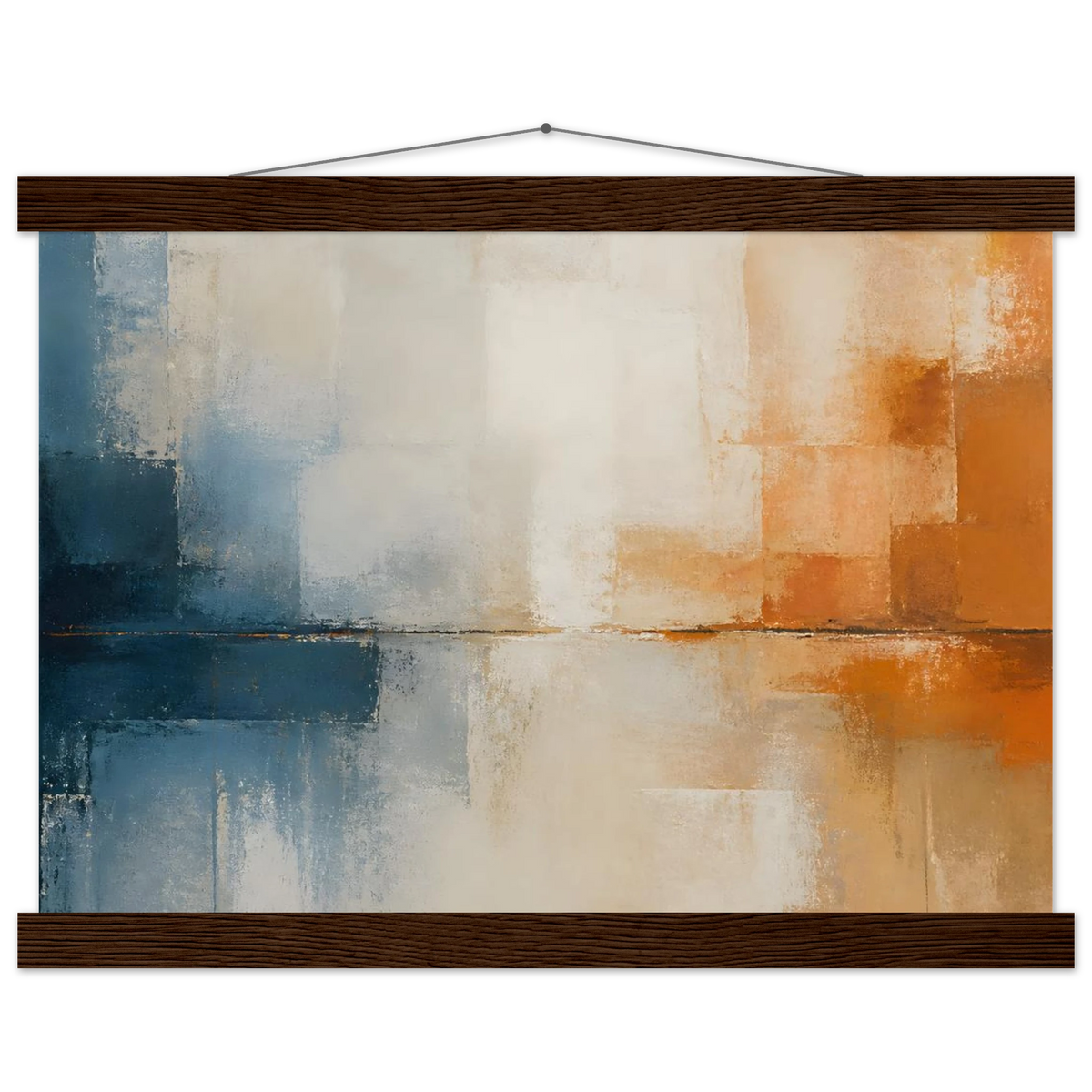 Architectural Rust: abstract, mineral texture and oxidized tones. Fine art poster with wooden hanger by The Light Stays.