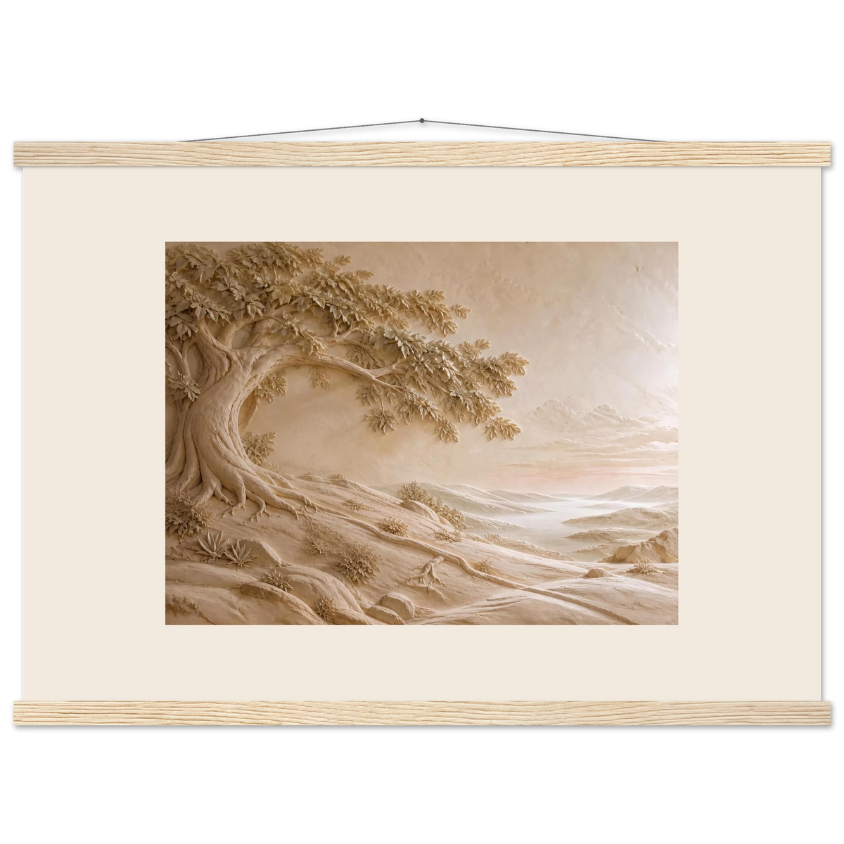 Sandstone Dawn, lumen and siena. Archival fine art poster shown framed.