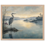 Heron at Dawn: japanese art and japandi. Framed fine art print by The Light Stays.