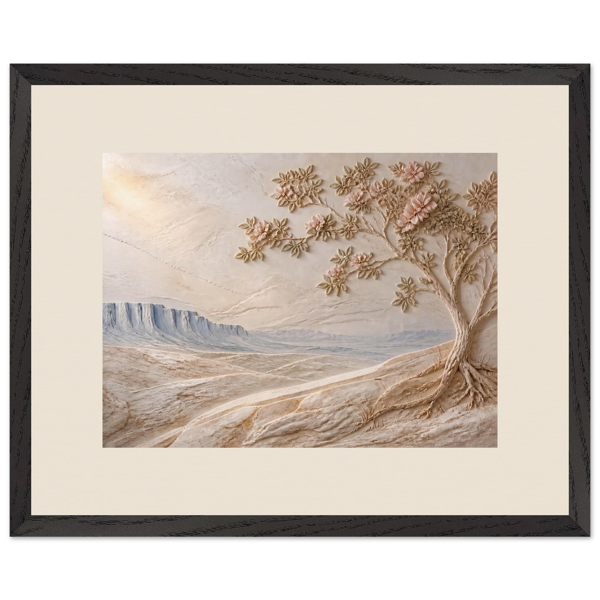 Cliffside Bloom, flowers and botanical. Archival framed fine art print shown framed.