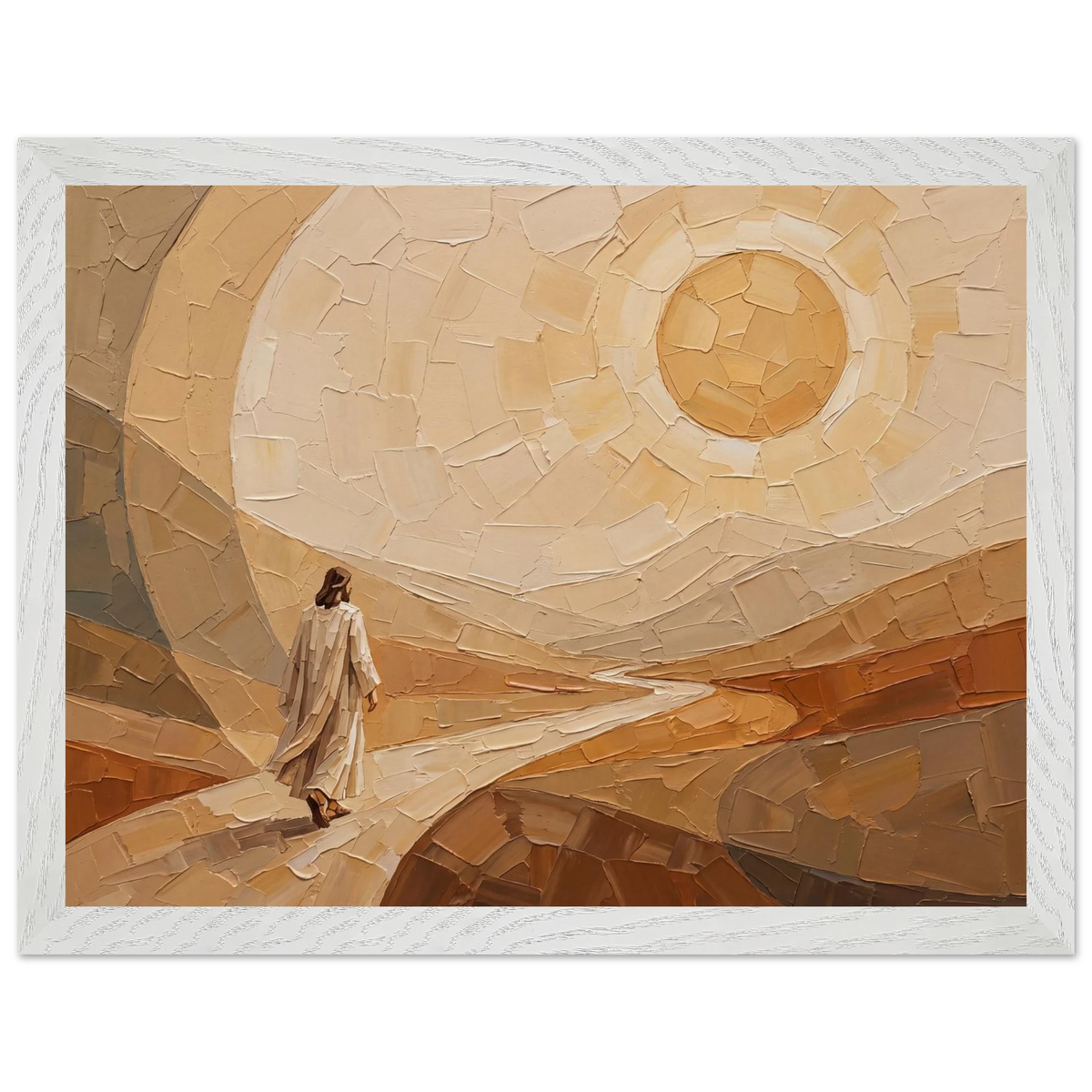 Lightfall: jesus, landscape and golden tones. Framed fine art print by The Light Stays.