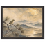 Golden Moon Bird: japanese art and japandi. Framed fine art print by The Light Stays.