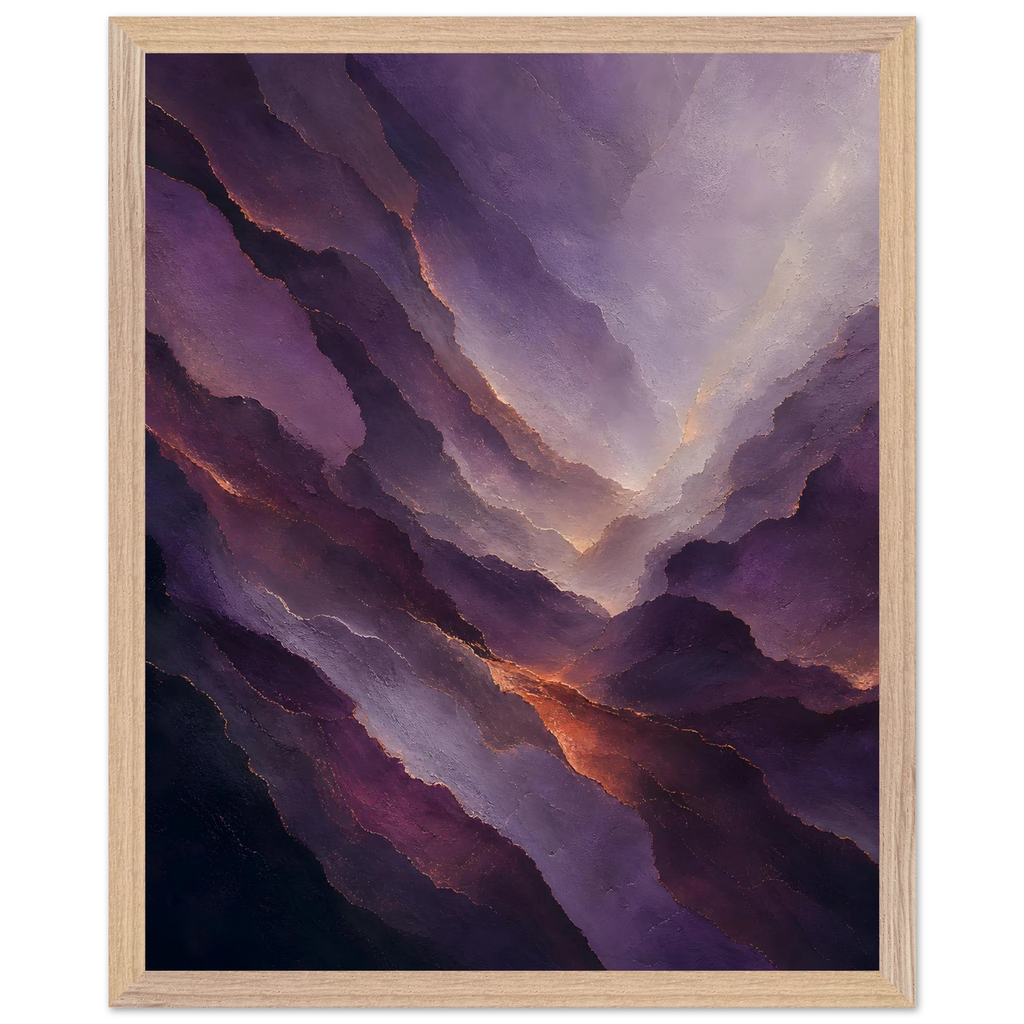 Violet Infinity: moon and night. Framed fine art print, alternate frame and size.