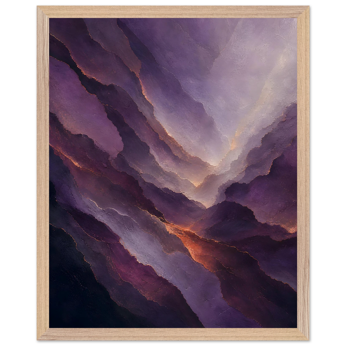 Violet Infinity: moon and night. Framed fine art print, alternate frame and size.
