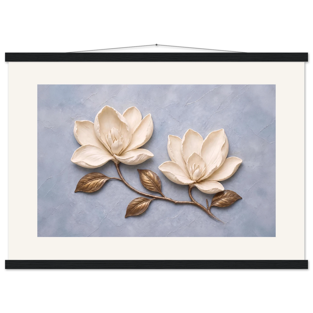 Bronze Magnolia: flowers and botanical. Fine art poster by The Light Stays.