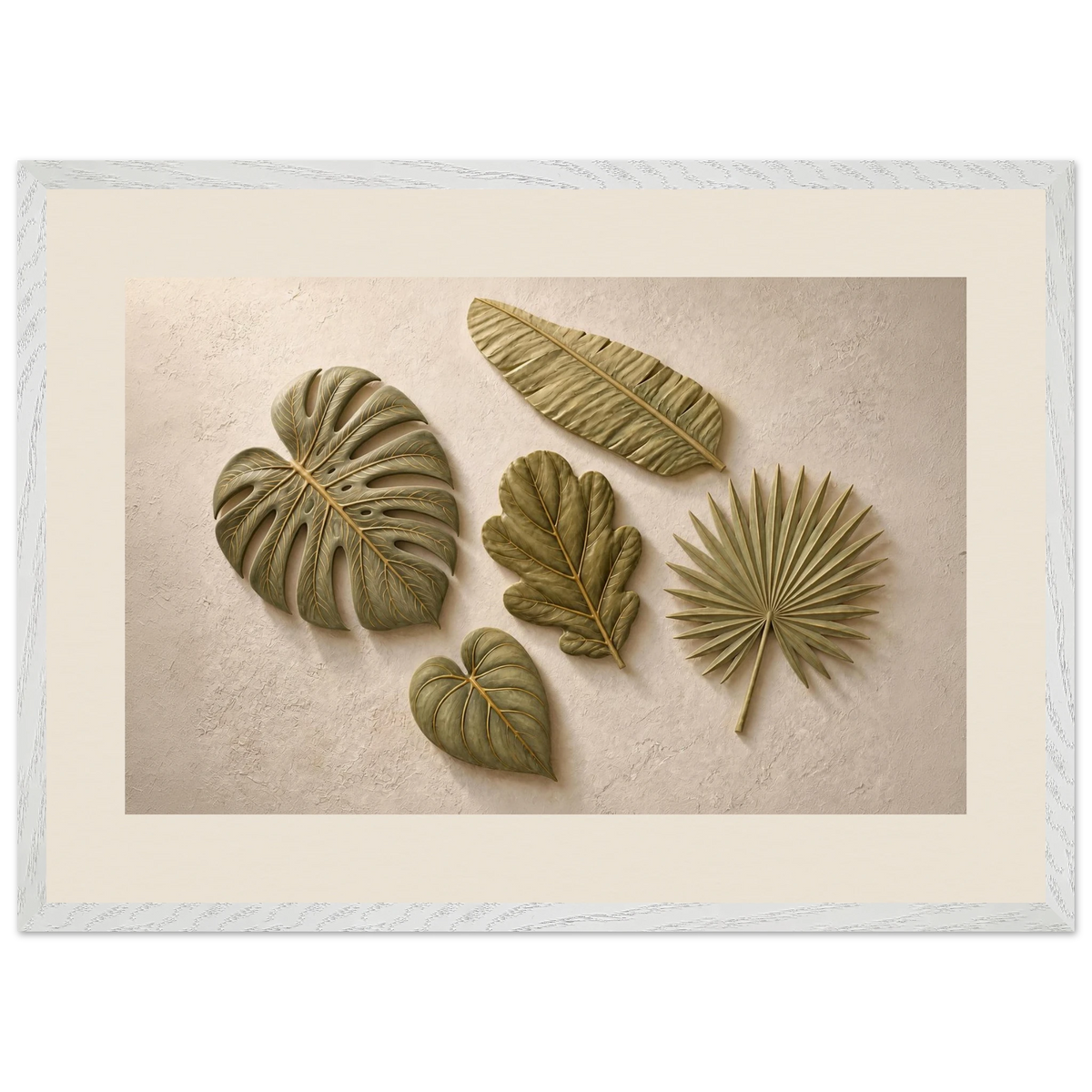 Green Constellation: botanical, green and loose rhythm. Framed fine art print, alternate frame and size.