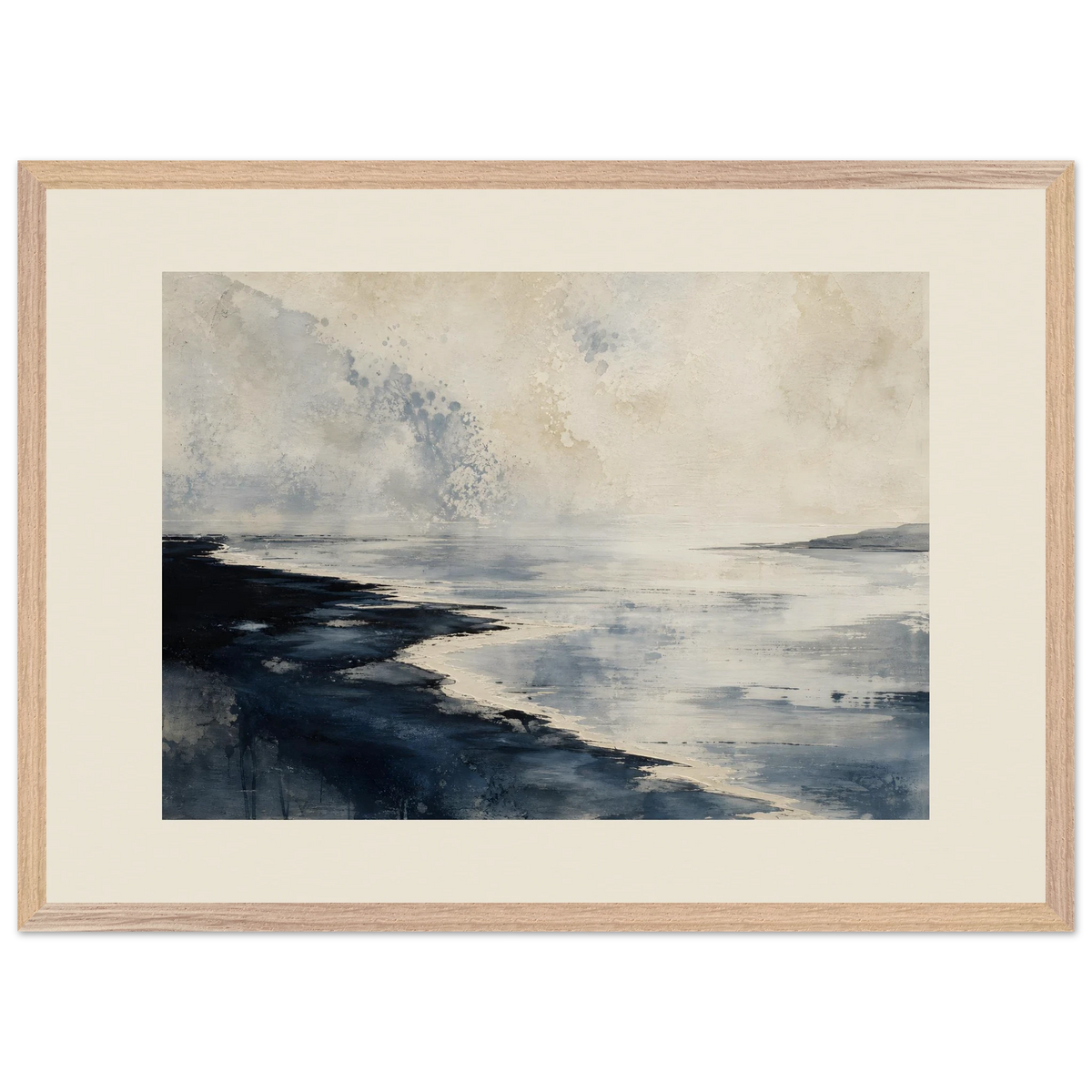 Tidal Ink: sea and coastal landscape. Framed fine art print by The Light Stays.