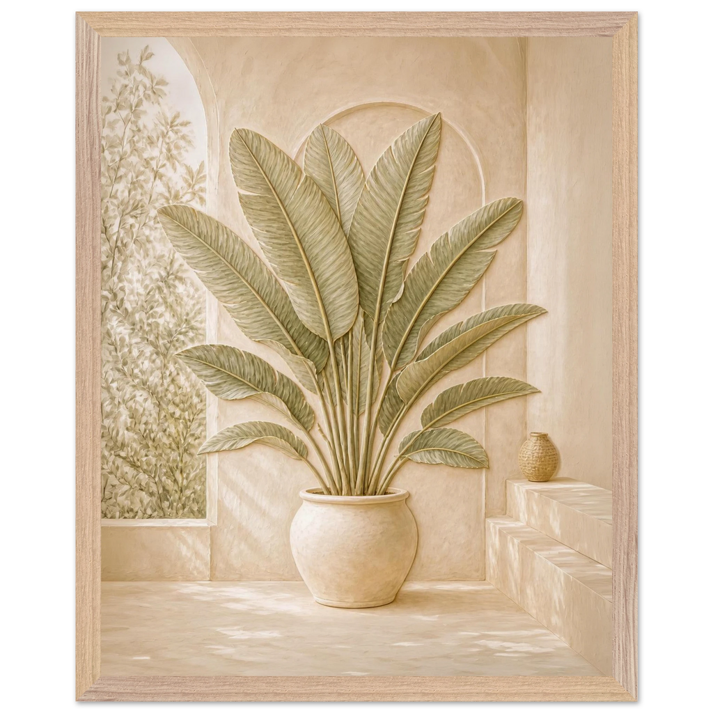 Courtyard Noon: landscape and sun. Framed fine art print by The Light Stays.