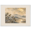 Golden Moon Bird: japanese art and japandi. Framed fine art print, alternate frame and size.
