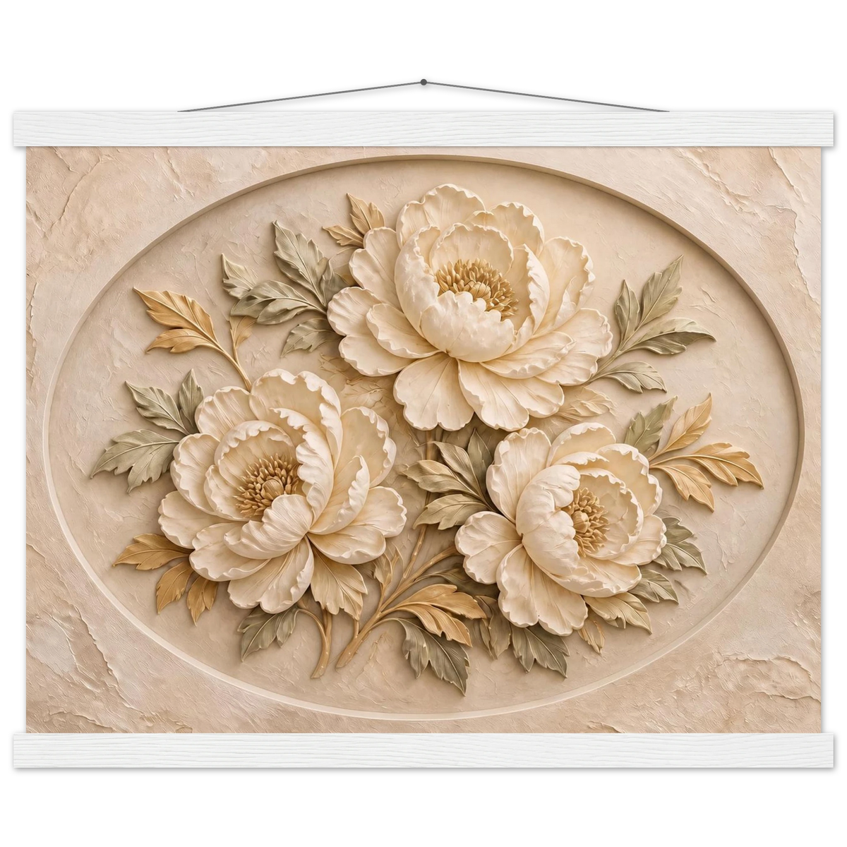 Peonies in Stone: flowers and botanical. Fine art poster by The Light Stays.