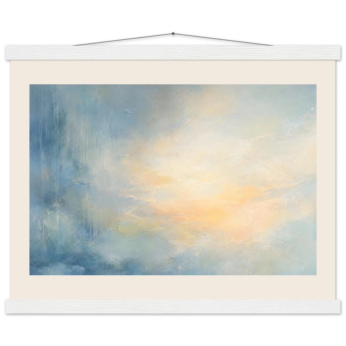 Dawn after Rain, sunrise, coastline and washed light. Archival fine art poster shown framed.