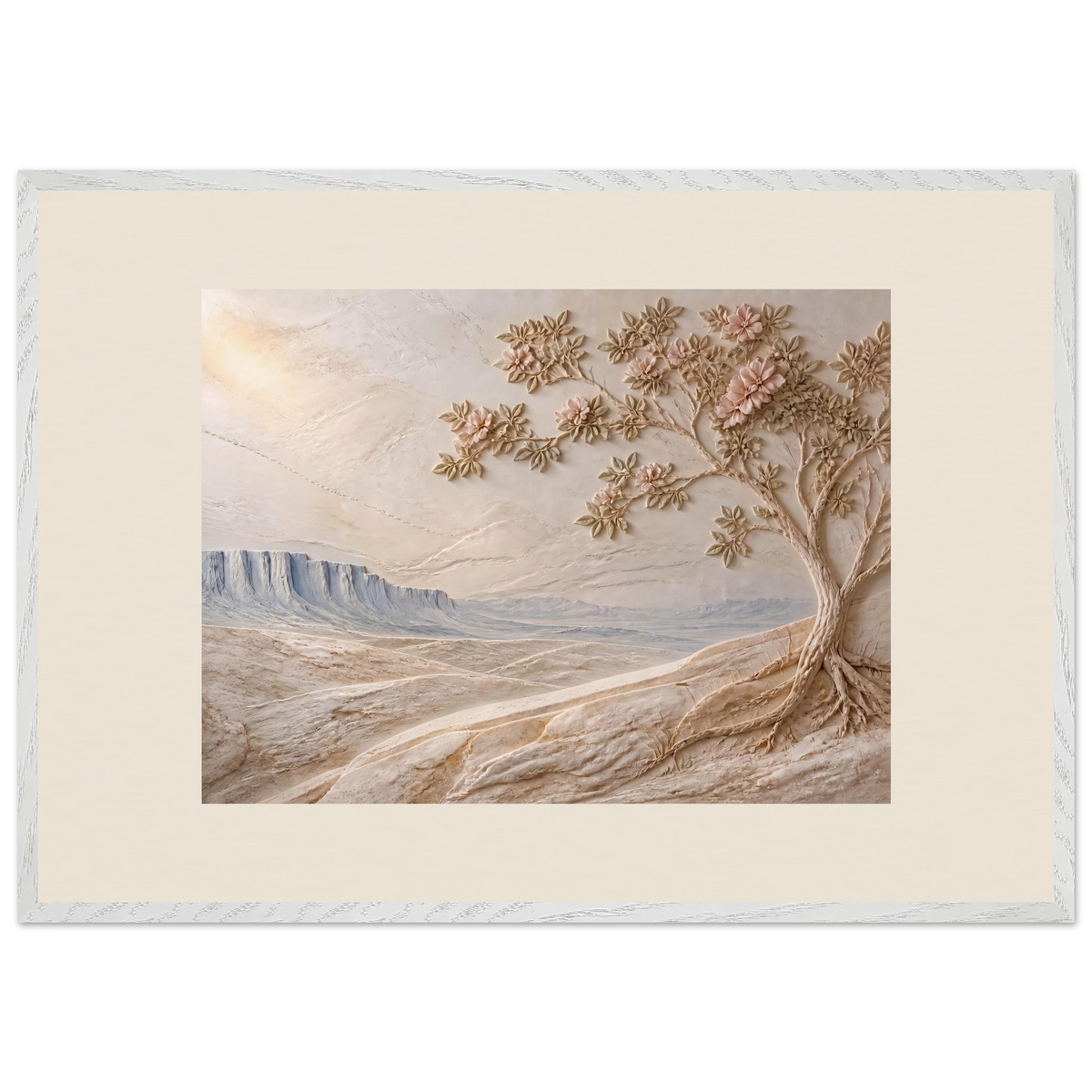 Cliffside Bloom: flowers and botanical. Museum-quality framed fine art print.