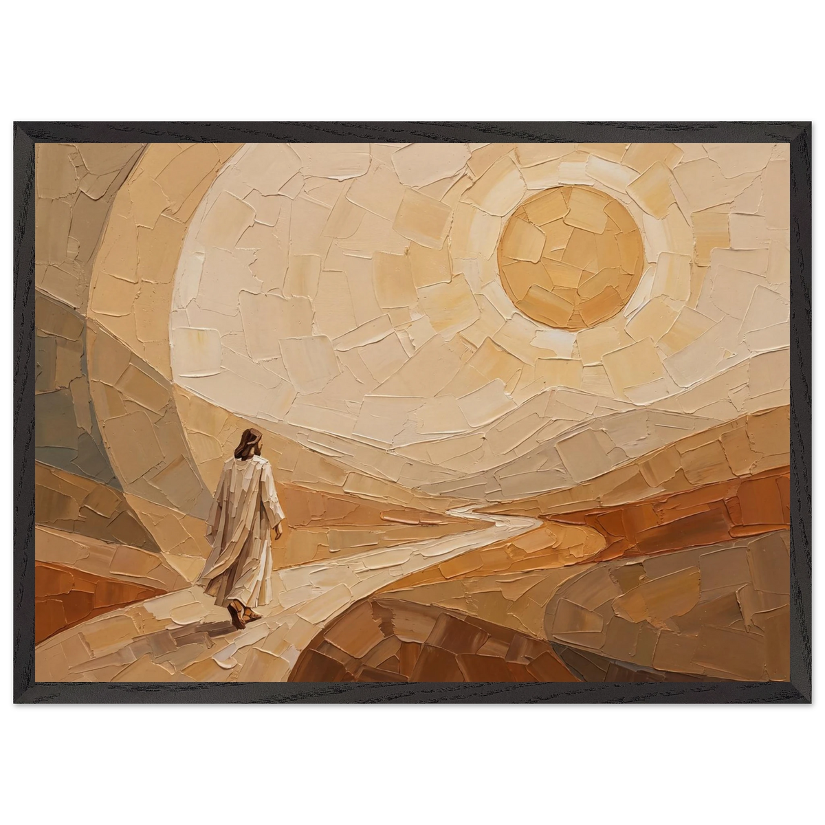 Lightfall: jesus, landscape and golden tones. Framed fine art print by The Light Stays.