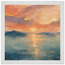 Setouchi Peach Dawn: riviera and japandi. Framed fine art print by The Light Stays.