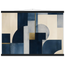 Blue Architecture: geometric abstract, blue and cream. Museum-quality fine art poster.