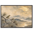 Golden Moon Bird: japanese art and japandi. Framed fine art print, alternate frame and size.