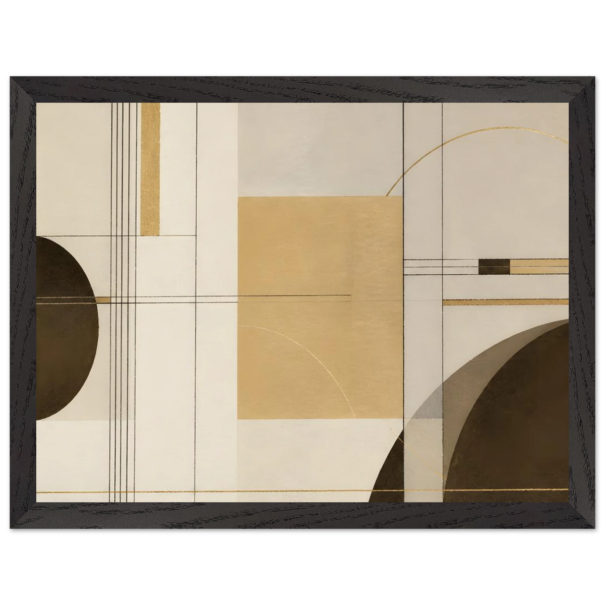 Lines of Sand: geometric abstract, neutral tones and texture. Framed fine art print by The Light Stays.