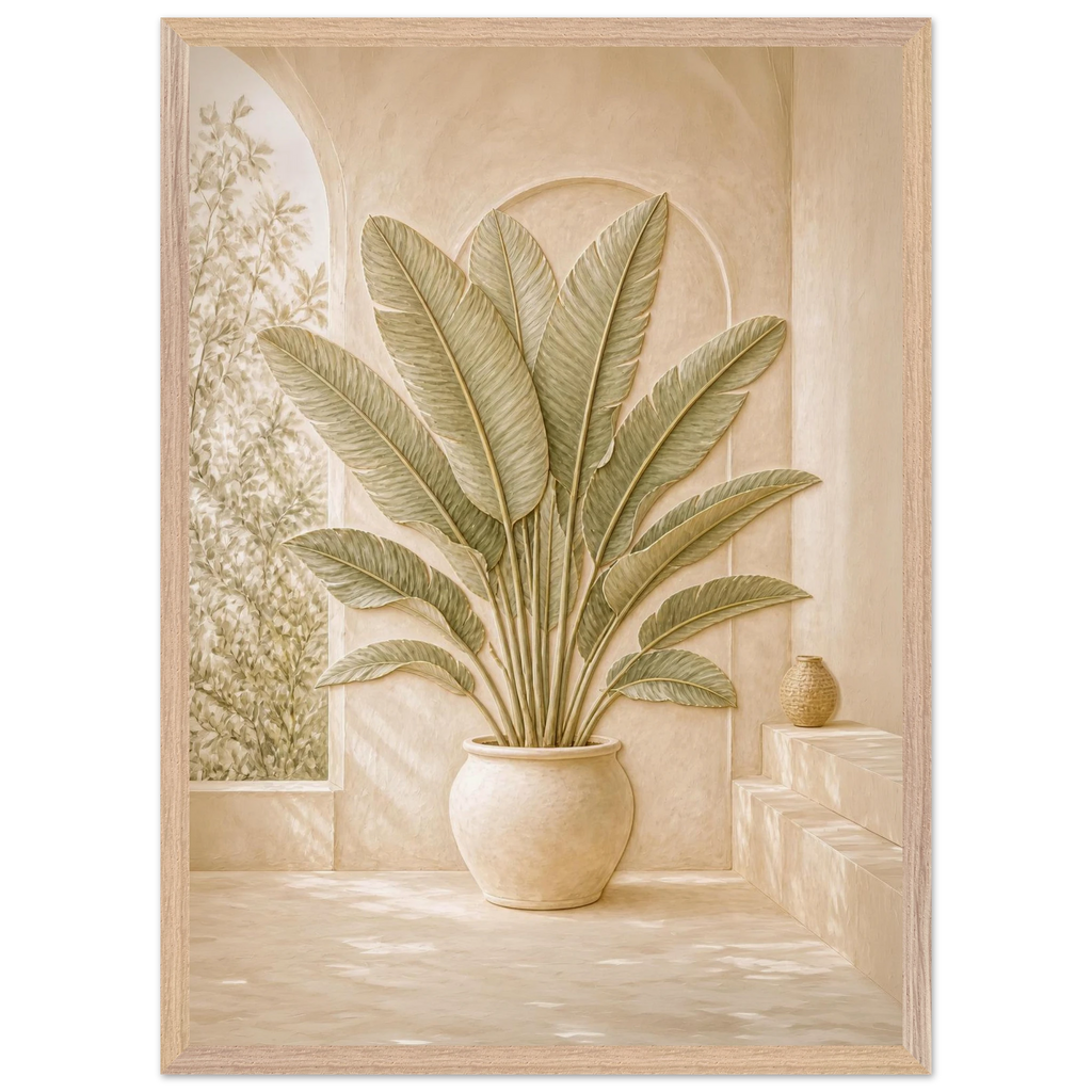 Courtyard Noon: landscape and sun. Framed fine art print by The Light Stays.