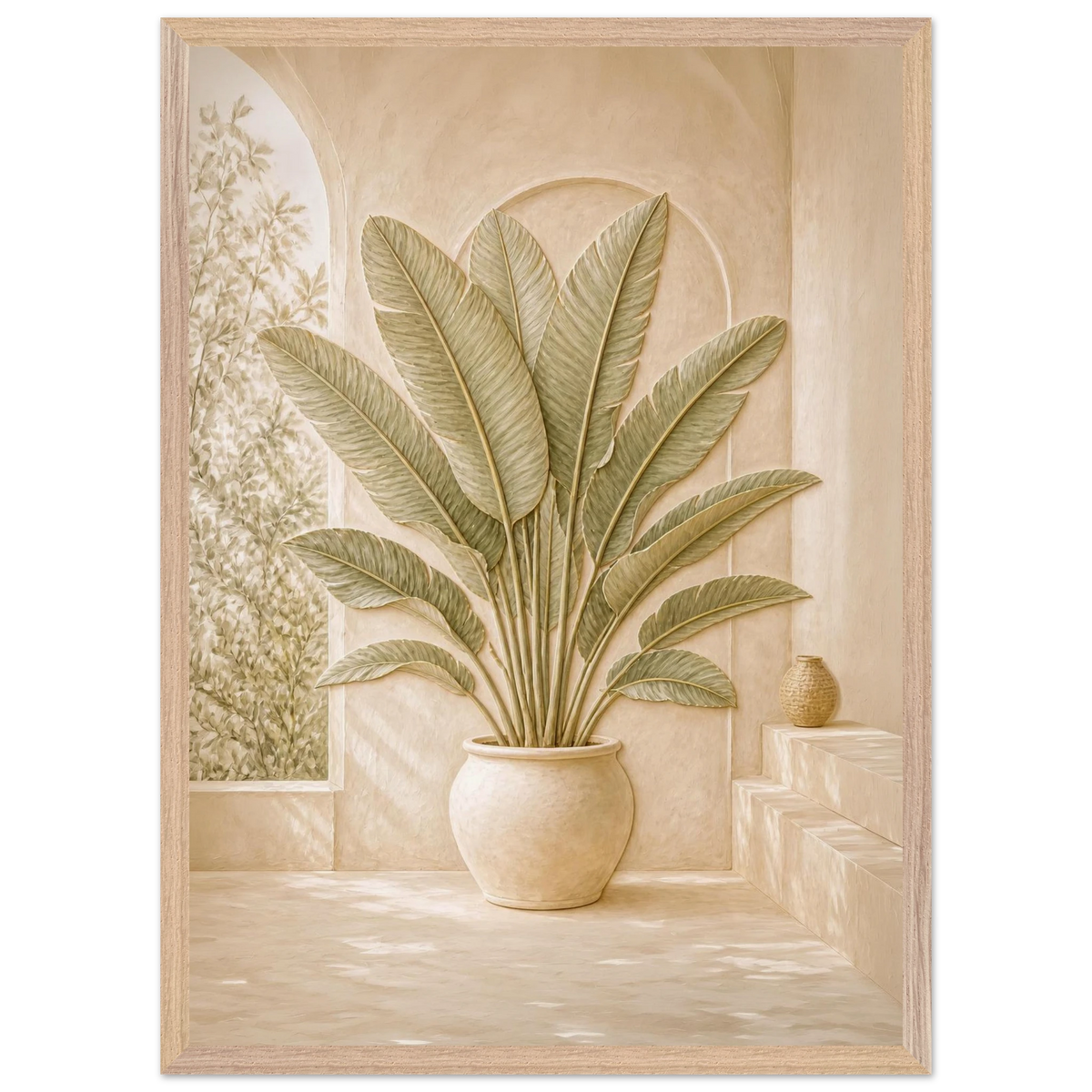 Courtyard Noon: landscape and sun. Framed fine art print by The Light Stays.