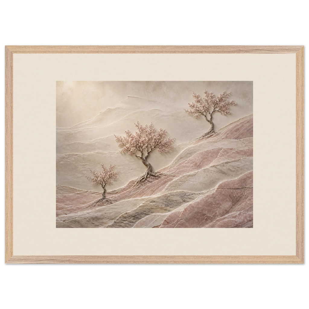Blossom Terraces, flowers and botanical. Archival framed fine art print shown framed.