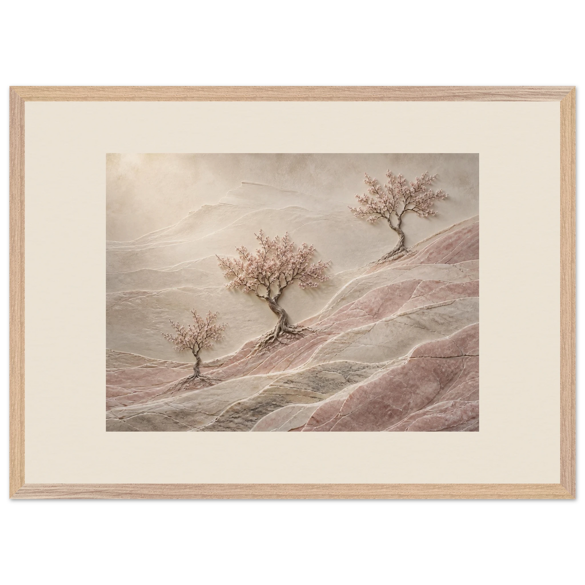 Blossom Terraces, flowers and botanical. Archival framed fine art print shown framed.