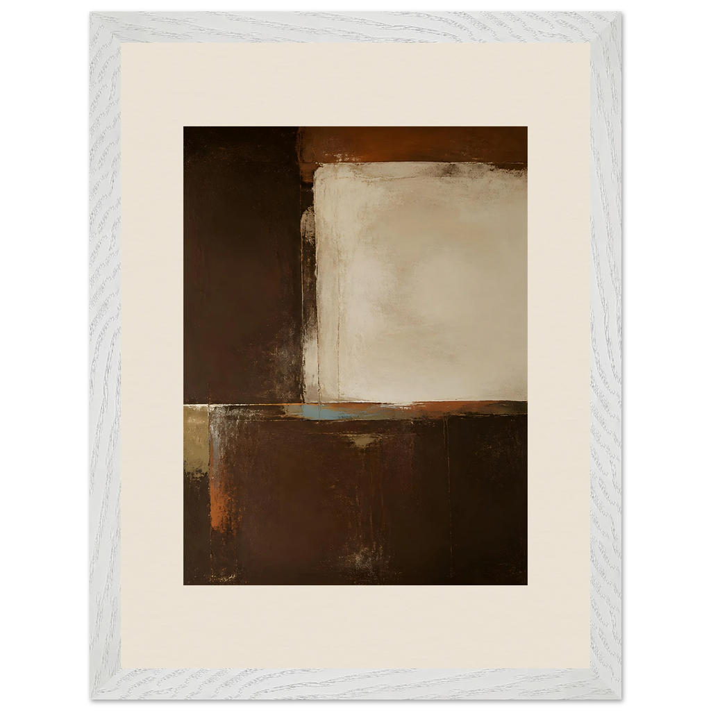 Terracotta Diptych, Panel II of II: two panels, terracotta and cream. Framed fine art print, alternate frame and size.