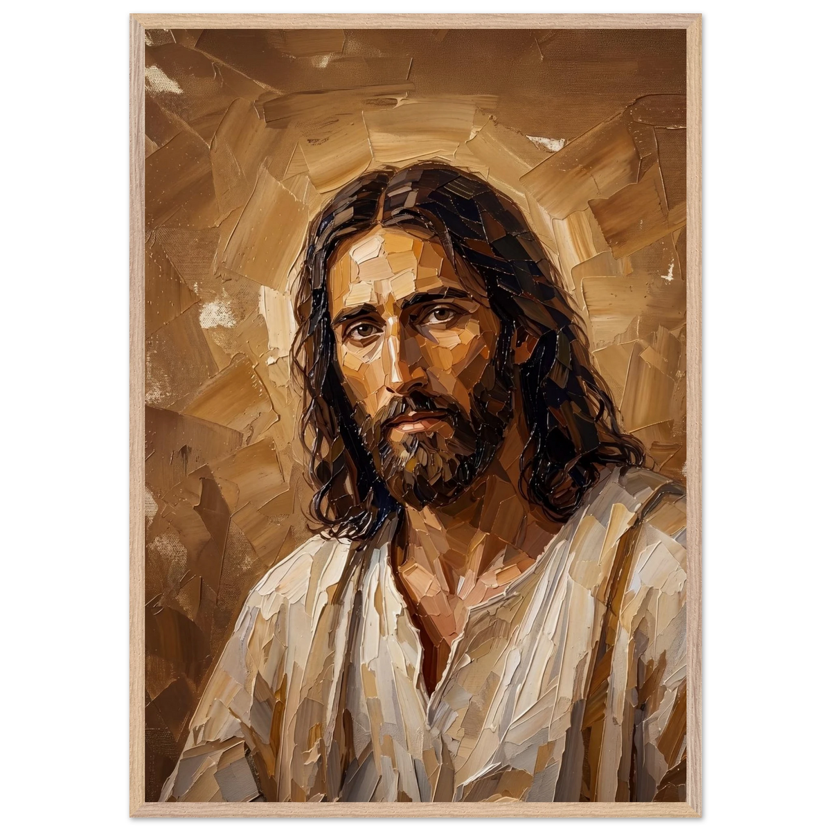 Kind Eyes: jesus, faith and serene gaze. Framed fine art print by The Light Stays.