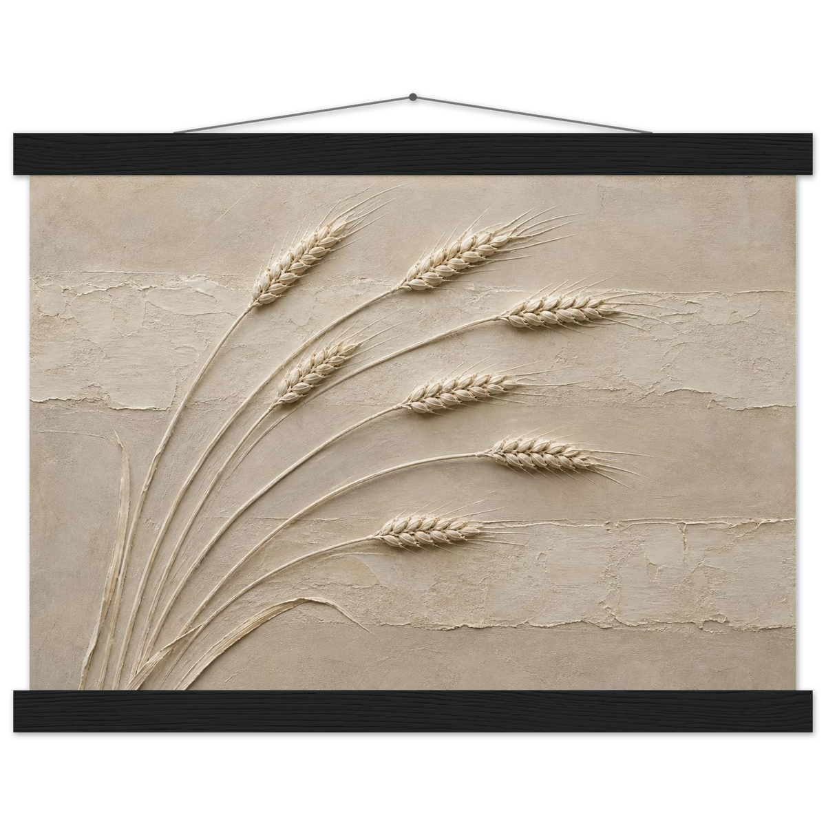 Wheat in Relief: faith, texture and botanical. Fine art poster, alternate frame and size.