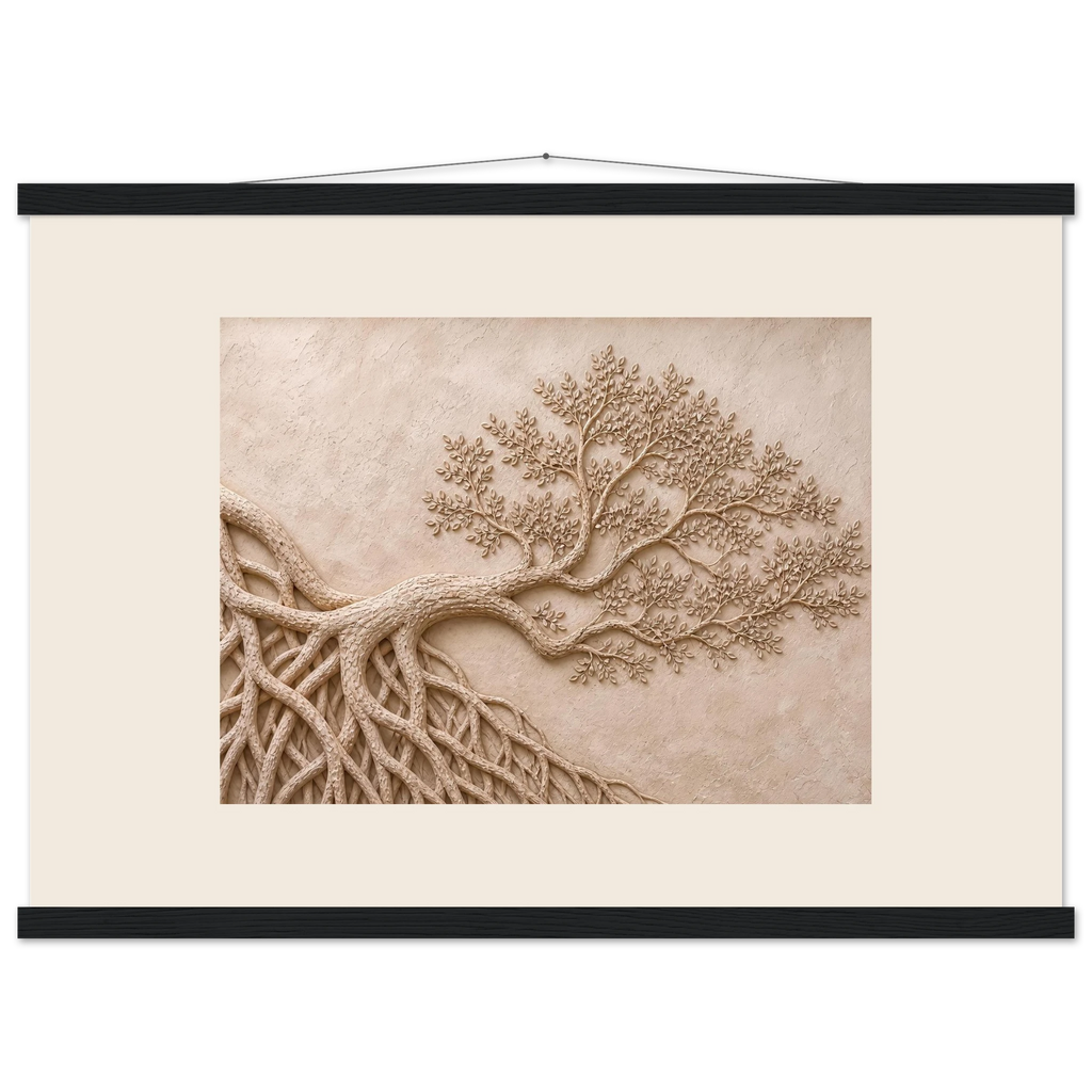 Root Lattice: petra and herbarium. Fine art poster, alternate frame and size.