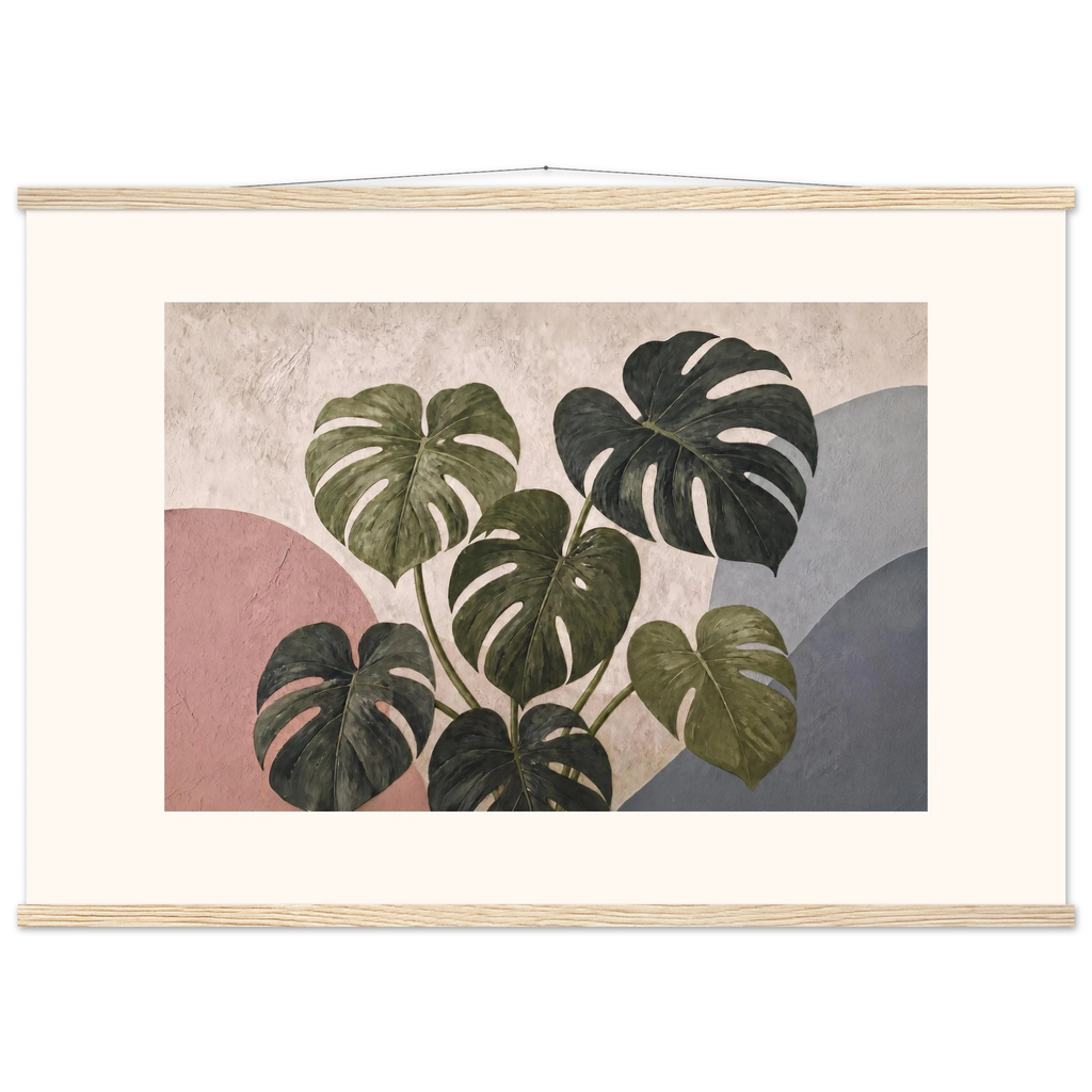 Monstera Sun: botanical and nature. Fine art poster, alternate frame and size.