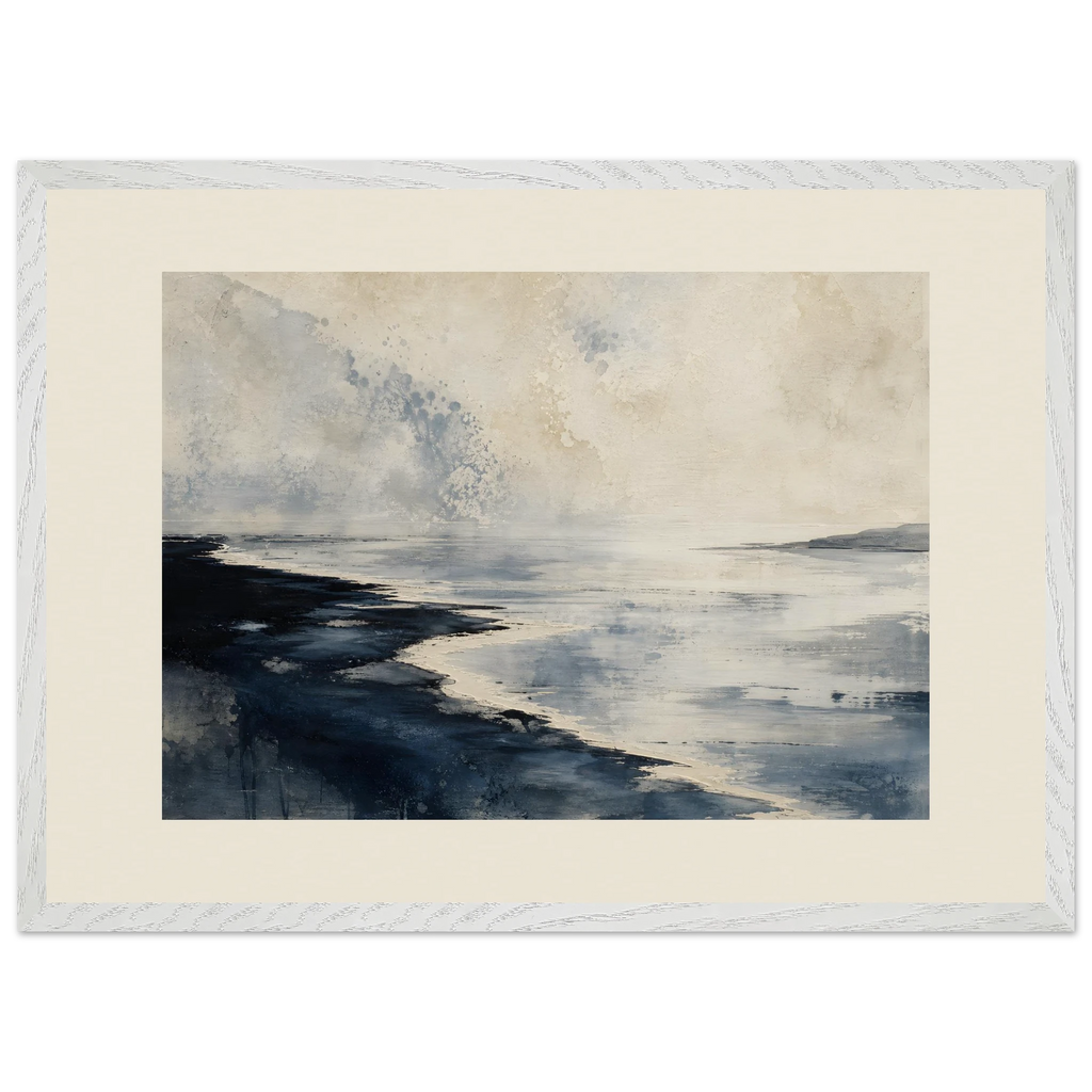 Tidal Ink, sea and coastal landscape. Archival framed fine art print shown framed.