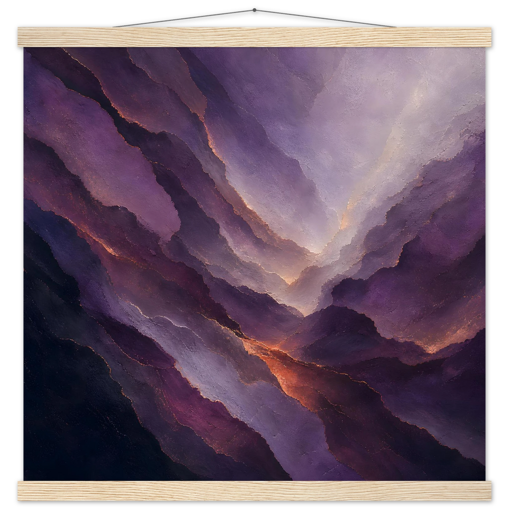 Violet Infinity: moon and night. Fine art poster, alternate frame and size.