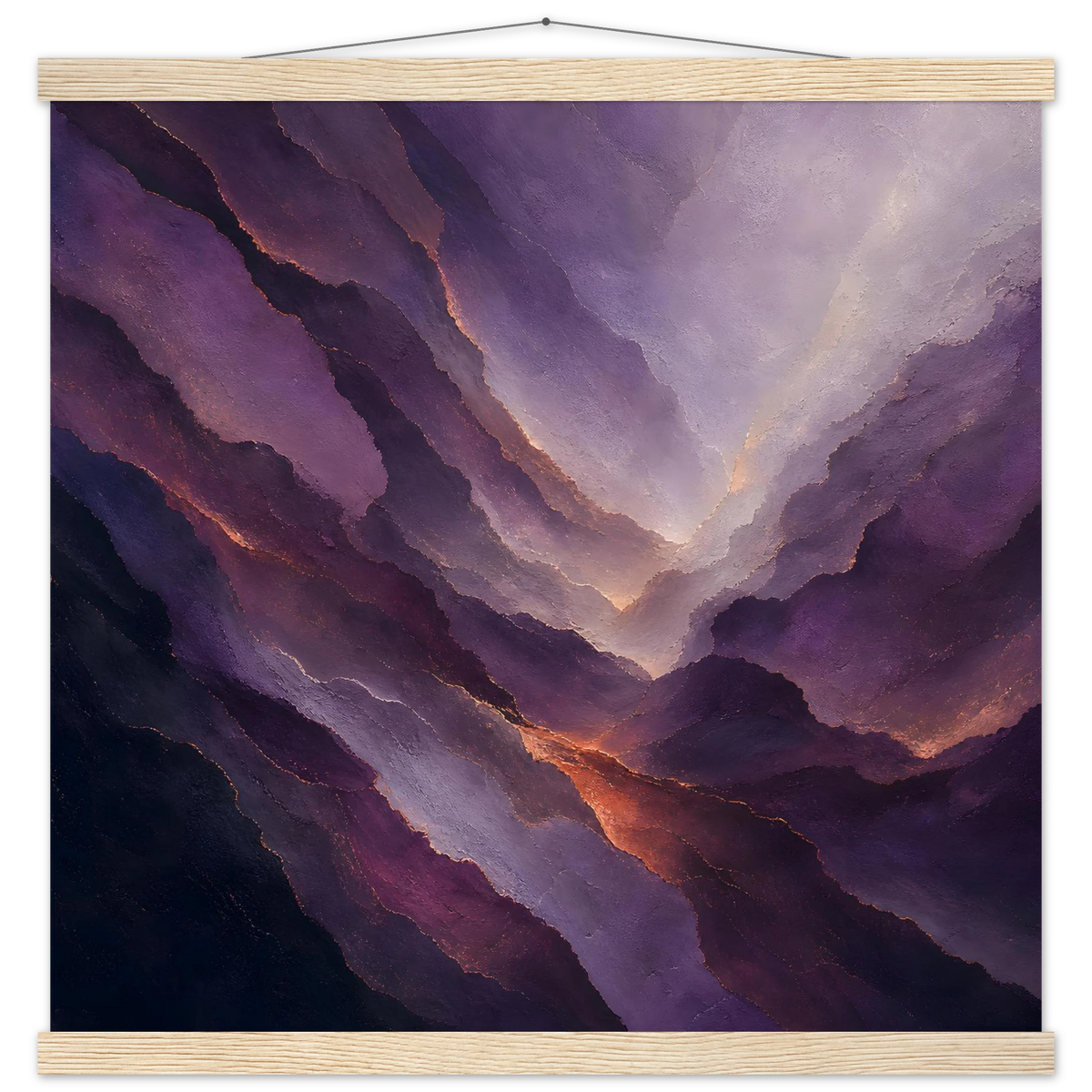 Violet Infinity: moon and night. Fine art poster, alternate frame and size.