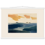 Amber and Indigo: abstract, coastline and color field. Museum-quality fine art poster.