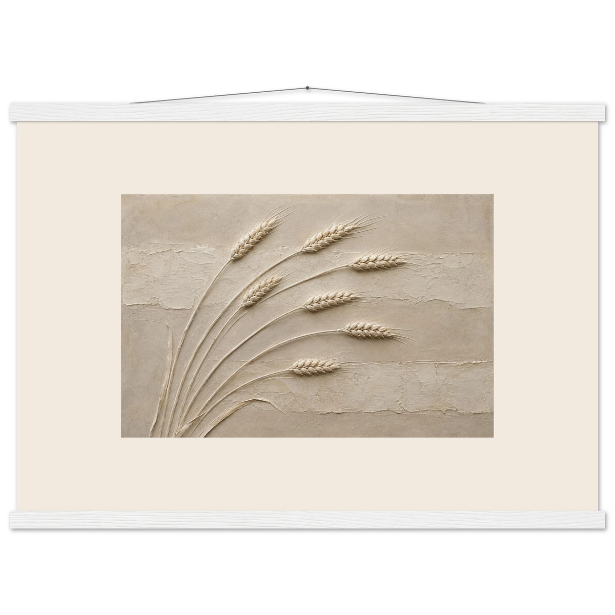 Wheat in Relief: faith, texture and botanical. Fine art poster, alternate frame and size.