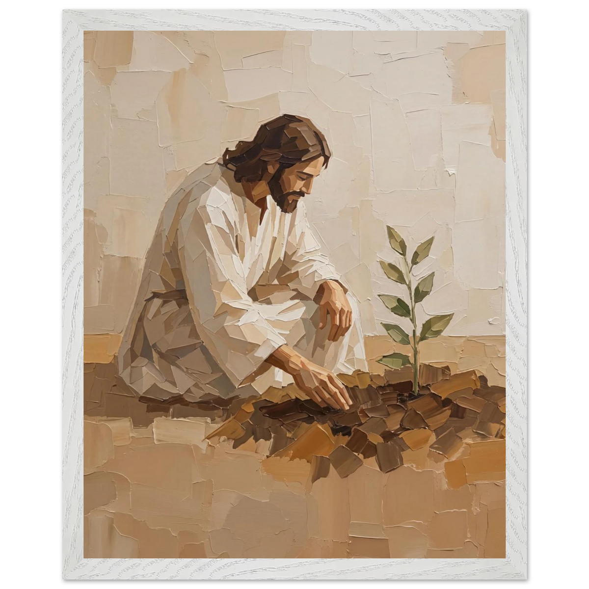 First Seeds: jesus, faith and botanical. Framed fine art print by The Light Stays.