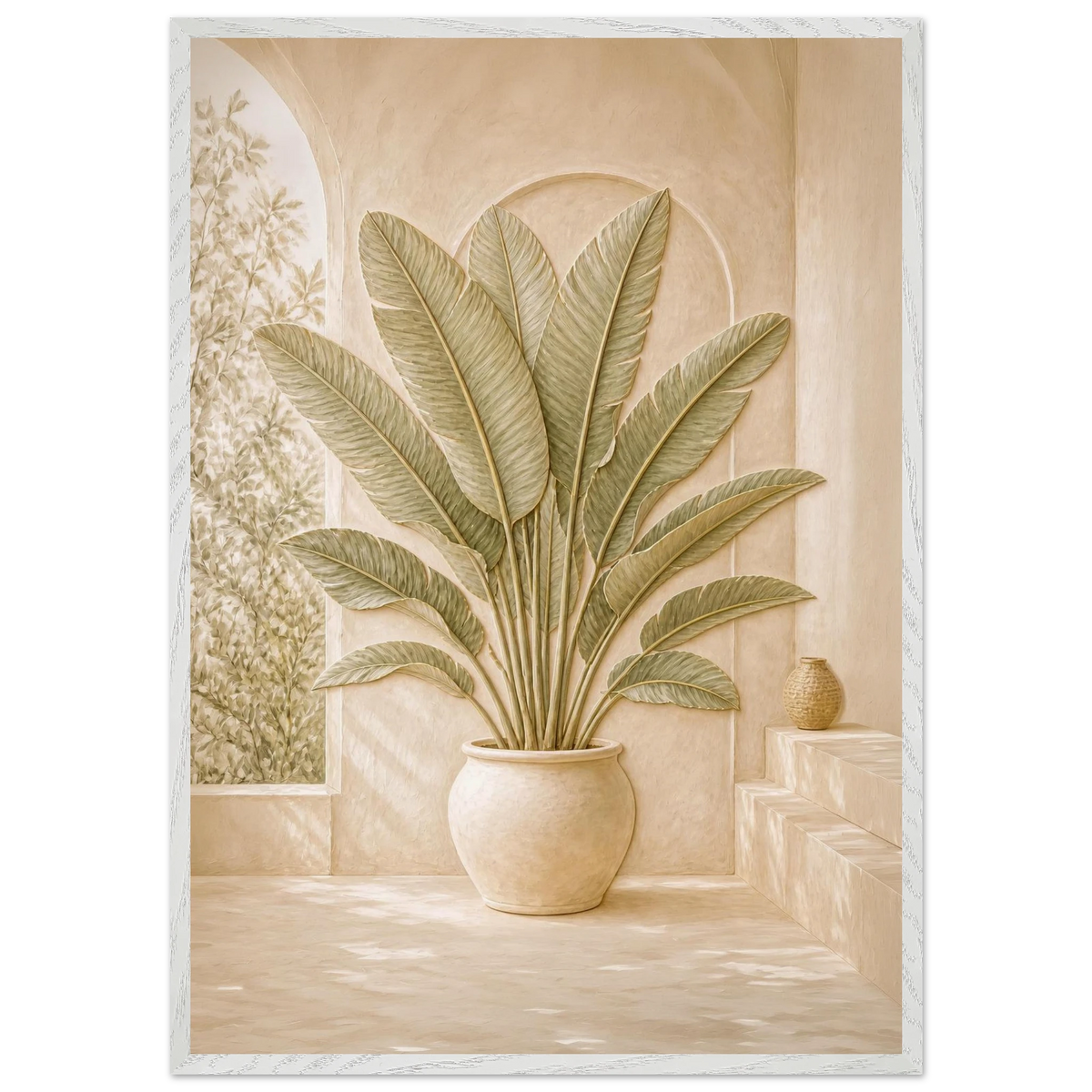 Courtyard Noon: landscape and sun. Museum-quality framed fine art print.