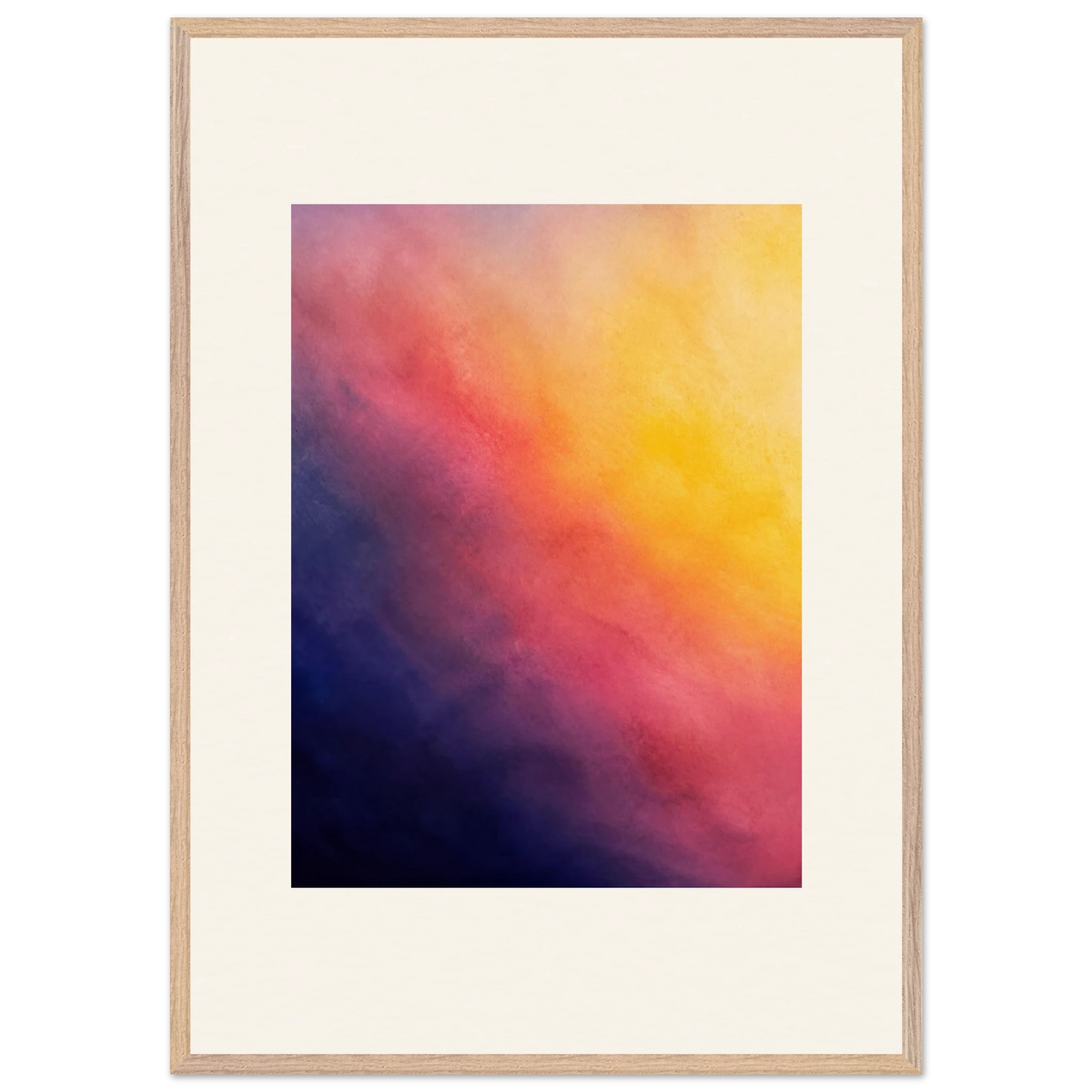 Turquoise and Gold: gradient, night and morning. Framed fine art print, alternate frame and size.