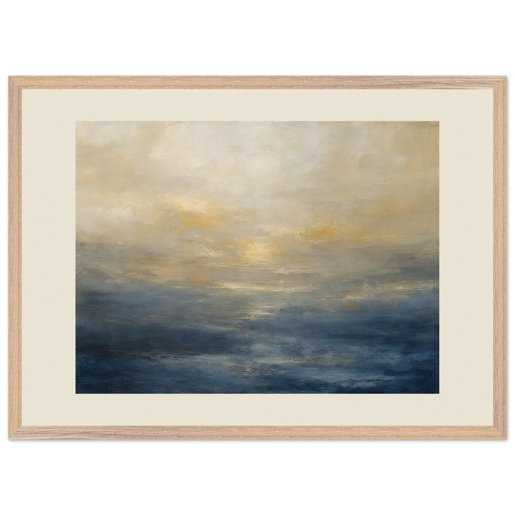 Golden Sea Mist: sea and coastal landscape. Museum-quality framed fine art print.