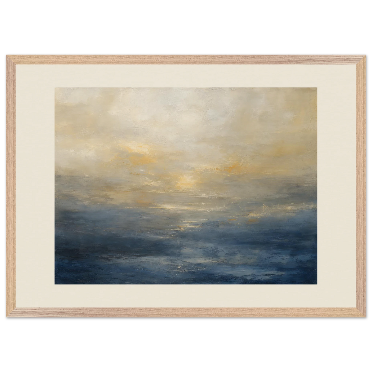 Golden Sea Mist: sea and coastal landscape. Museum-quality framed fine art print.