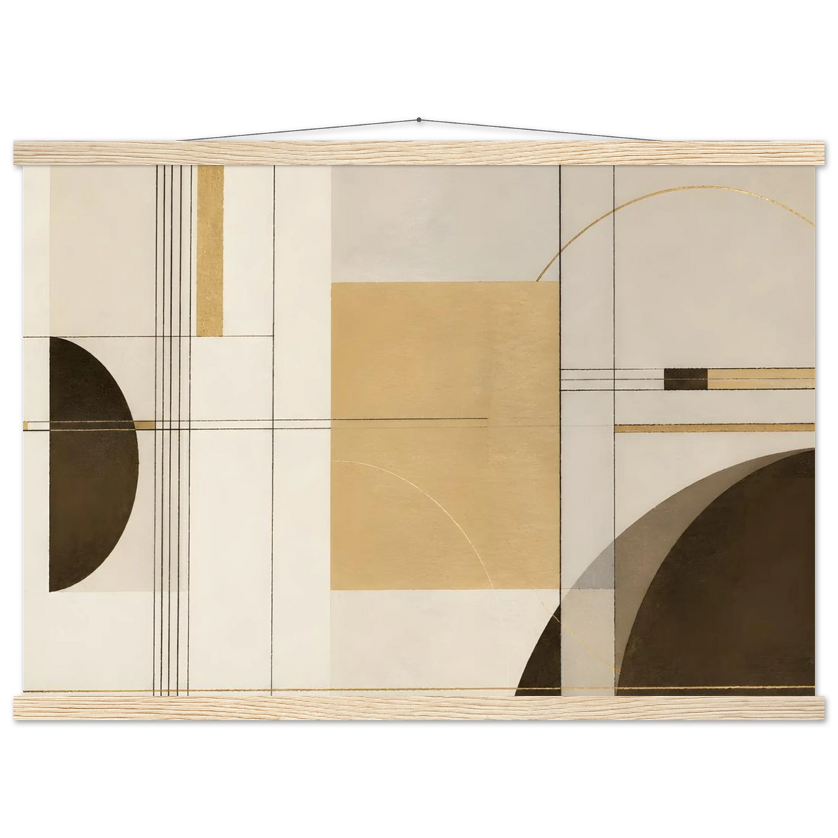 Lines of Sand: geometric abstract, neutral tones and texture. Fine art poster, alternate frame and size.