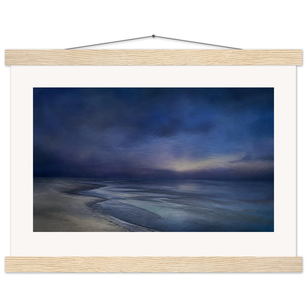 Blue Hour Shore: sea and coastal landscape. Fine art poster.