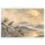 Golden Moon Bird: japanese art and japandi. Museum-quality fine art poster.