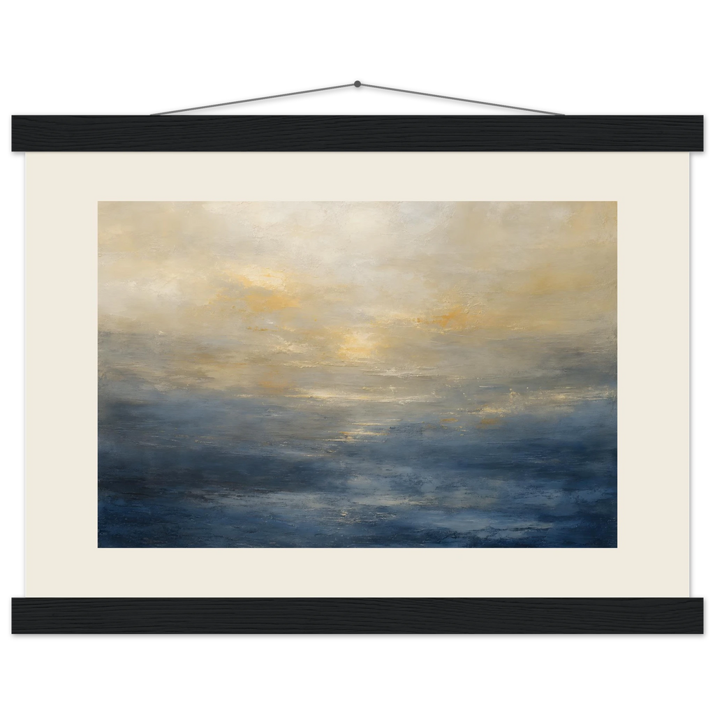 Golden Sea Mist: sea and coastal landscape. Fine art poster by The Light Stays.
