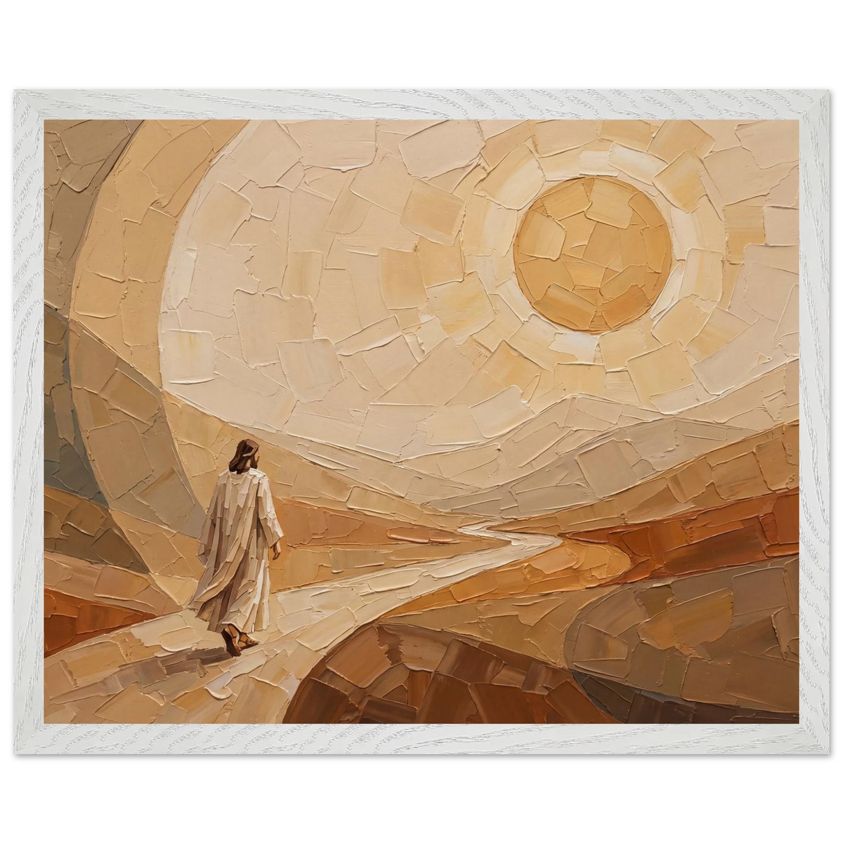 Lightfall: jesus, landscape and golden tones. Framed fine art print by The Light Stays.