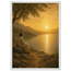 Quadro cristão Bênção do Lago, Jesus sob uma oliveira diante de um lago dourado