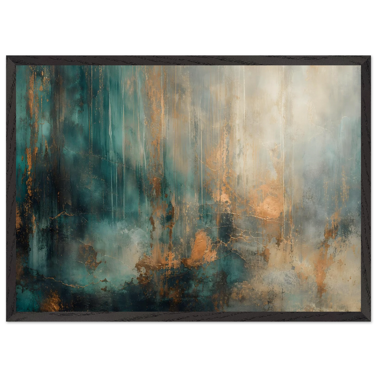 Copper Rain: abstract, texture and metallic tones. Framed fine art print by The Light Stays.