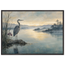 Heron at Dawn: japanese art and japandi. Framed fine art print by The Light Stays.