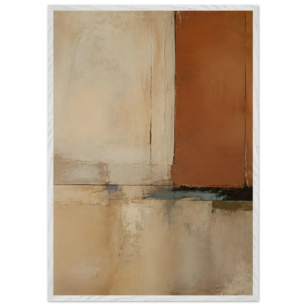Terracotta Diptych, Panel I of II: two panels, terracotta and cream. Framed fine art print by The Light Stays.