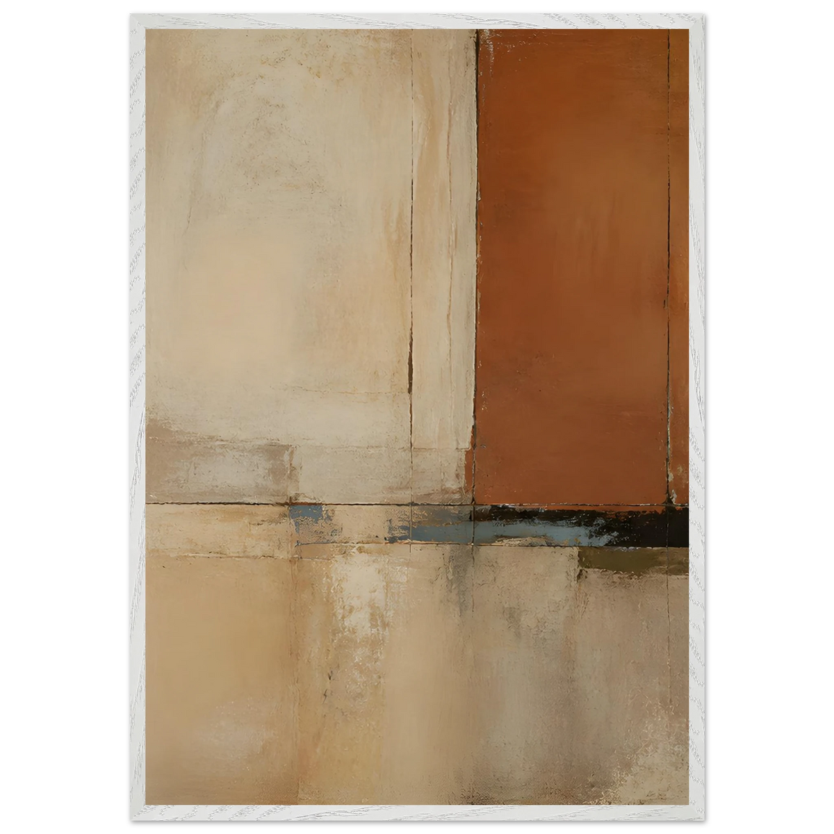 Terracotta Diptych, Panel I of II: two panels, terracotta and cream. Framed fine art print by The Light Stays.